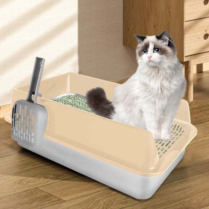 Comparer les prix de BAC À LITIÈRE SEMI-FERMÉ EN MÉTAL - HOMEWELL - 50 X 35 X 24 CM - BEIGE