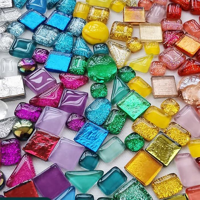 Pierre de mosaïque multicolores - Kit de bricolage pour décoration de la maison, cadres photo, pots de fleurs