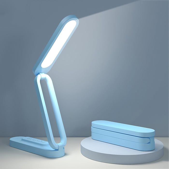Lampe de bureau LED lampe rechargeable à piles pliable et portable bande lumineuse LED 3 niveaux de luminosité (Bleu)