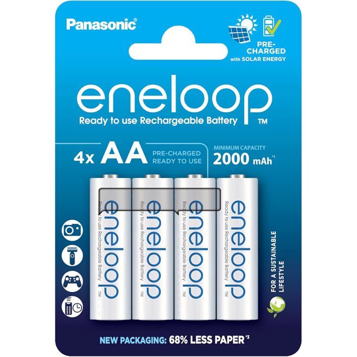Piles Rechargeables AA/Mignon 4pc capacité de Min.2000mAh Piles Ni-MH prêt à lemploi Rechargeables jusquà 2000 Fois Emballage sans