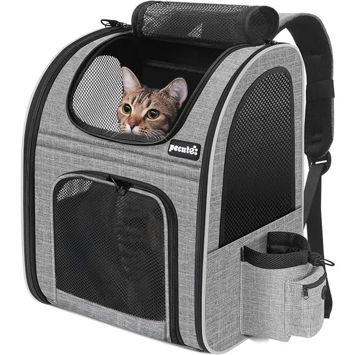 Pecute Sac à Dos Chat Chien Design Classique Sac Transport pour Chat Petit Chien Respirant Sac a Dos de Transpo PANIER DE TRANSPORT
