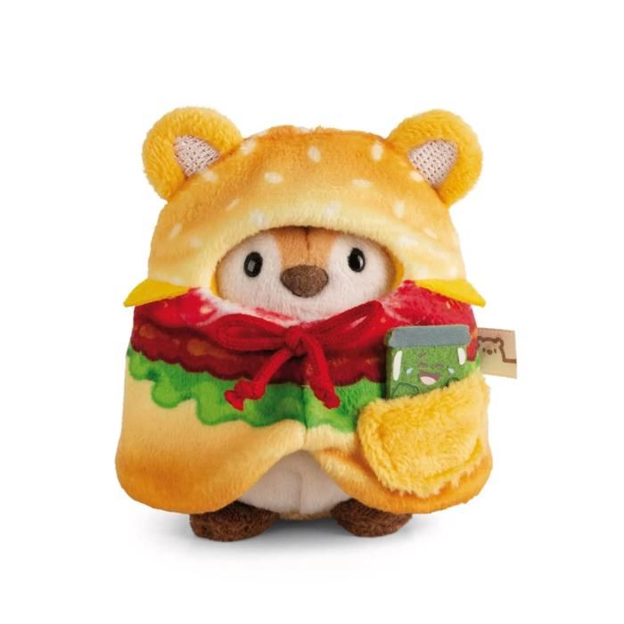 Ensemble peluche 3-en-1 - NICI - Tiggy - Tigre 8 cm - Déguisement hamburger - Boucle porte-clés