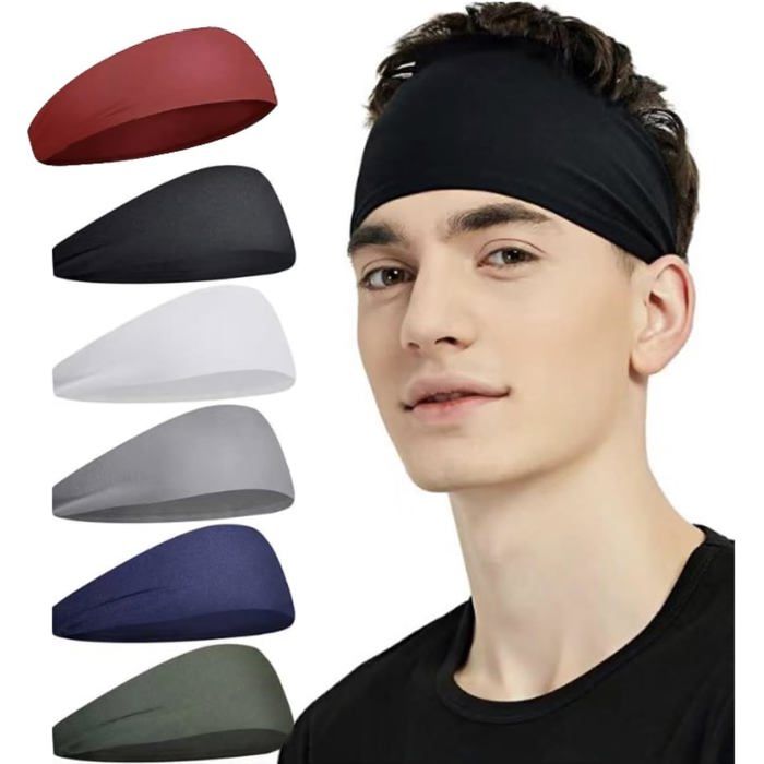 Serre Tete Homme，Bandana Homme，Chaque Paquet De 6 Attaches Pour Cheveux DHommes Et DAttaches Pour Cheveux De Femmes Transpirant