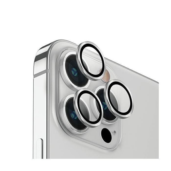 Verre de lentille - UNIQ - iPhone 14 Pro - Aluminium - Argenté - Protection objectif