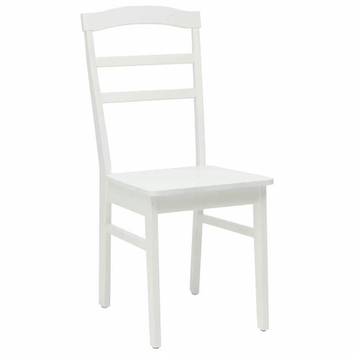 Chaises cuisine(2 pcs) - Blanc - Chaises à Manger - 2 personnes - Blanc Bois de Caoutchouc Massif 36x45.5x93.5 cm F3707