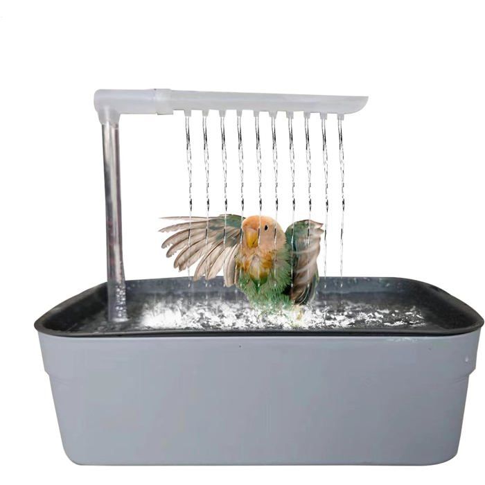 Bain Électrique Automatique pour Oiseaux Douche USB avec Circulation d’Eau pour Perruches Calopsittes et Petits à Moyens Oiseaux