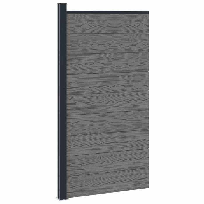 Panneau brise-vue WPC - Panneau de clôture wpc et aluminium - vidaXL - gris - 95 x 186 cm 9911956