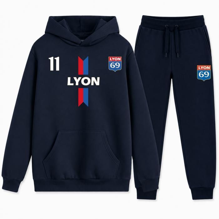 Jogging survêtement inspiré Lyon enfant bleu marine - Bleu