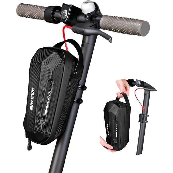 Sac Trottinette Électrique 2L EVA Étanche - Sacoche Guidon pour Scooter Pliable - Fixation Auto-Agrippant