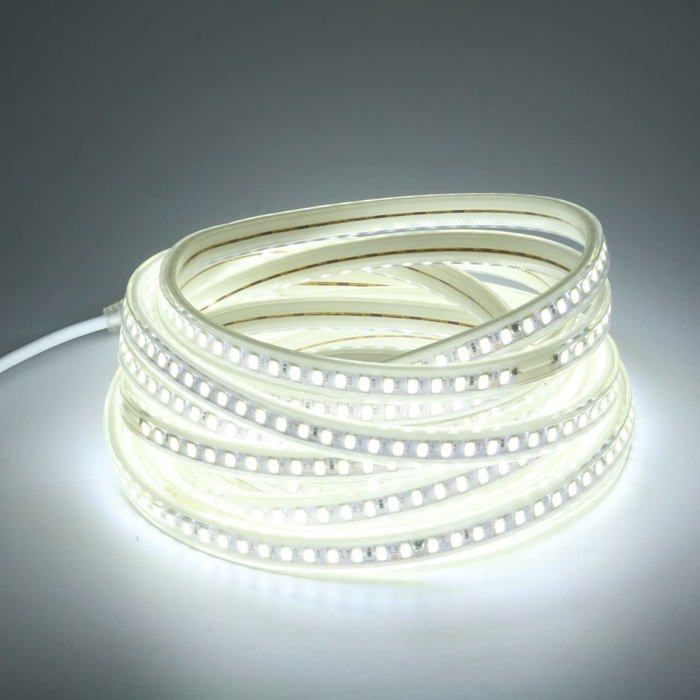 6M 220V Bandeau LED Exterieur sans Transformateur IP67 Etanche 5730 120 LED/M Strip 6 Metres Ruban LED Girlande Eclairage Puissan