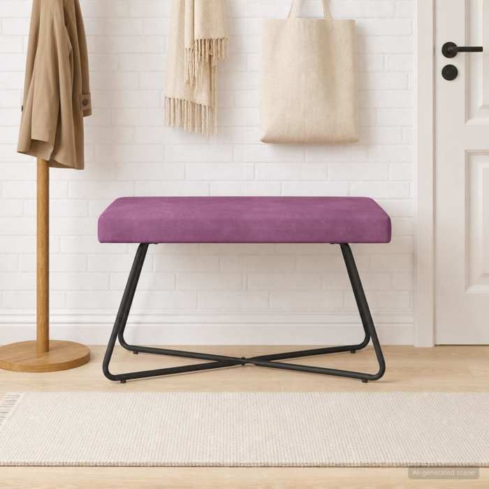 Meuble de couloir - banc Pourpre 80x40x45 cm Velours - design élégant - pour maison(53511）