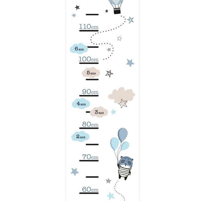 Adzif Biz Sticker Toise Murale Enfant Avion Bleu Mesure Croissance Enfant Adhesif Brillant Et Permanent Cdiscount Maison