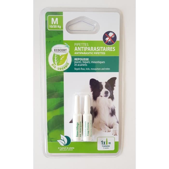 Comparer les prix de VETOCANIS PIPETTE ANTIPARASITAIRE BIO 2X1,5ML MOYEN CHIEN-ECOSOIN BIO