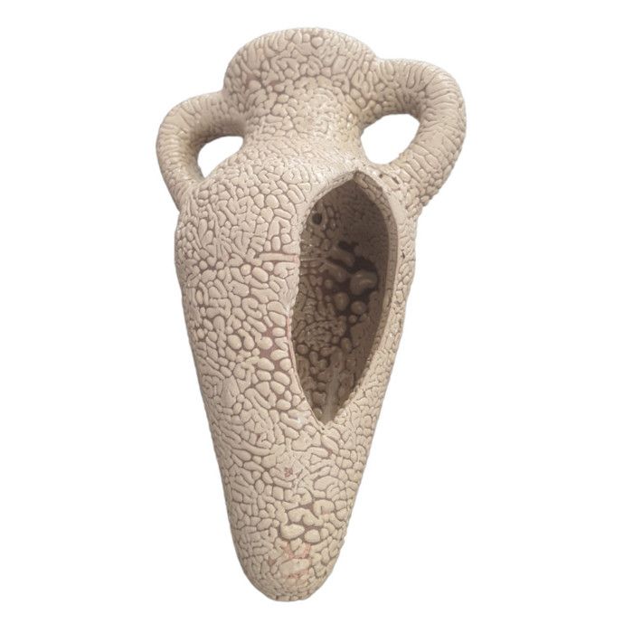Comparer les prix de Décoration d'aquarium en forme de cruches 14 cm avec petite cavité - animallparadise 16 Beige