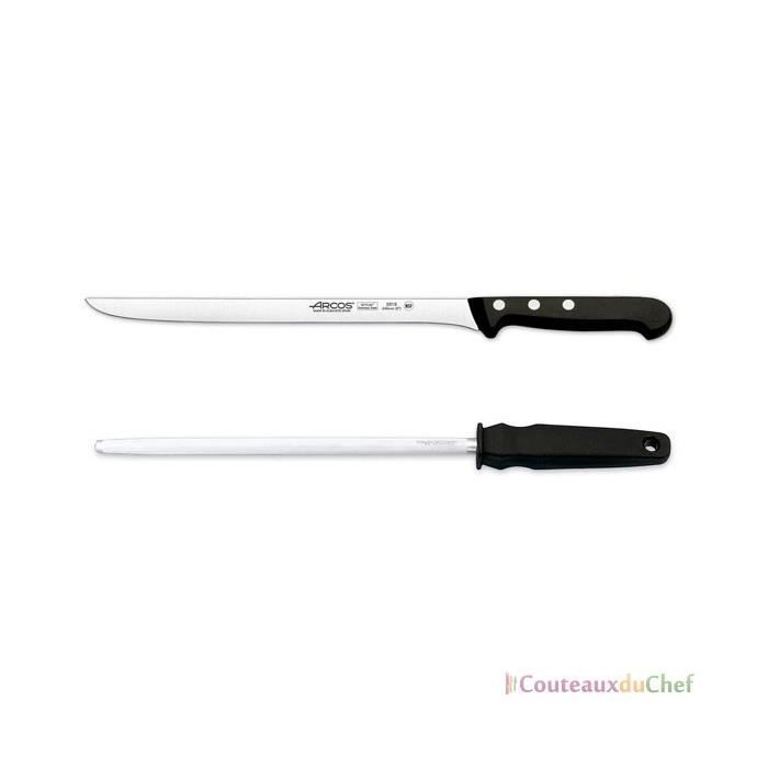 A l'unité Arcos UniversalCouteau à jambon lame inox alvéolée Nitrum 24cm A l'unité Arcos UniversalCouteau à jambon lame inox alvéolée Nitrum 24cm