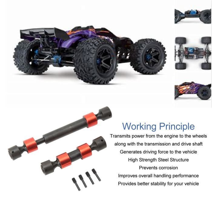 INTEGY Alberi Di Trasmissione Centrali In Lega Per Traxxas E-Revo 2.0 1/10 - Colore Argento, Parti Di Ricambio - 3