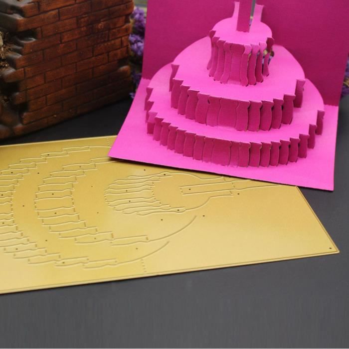 Gateau D Anniversaire 3d Metal Coupe Dies Stencil Bricolage Scrapbooking Artisanat Embosser Album Carte Papier B Cdiscount Beaux Arts Et Loisirs Creatifs