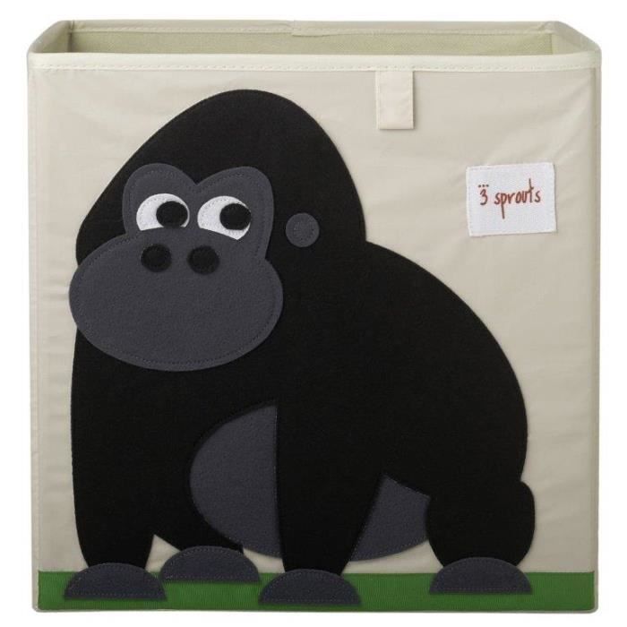 Boîte de rangement en tissu Gorille - Coffre à jouets pour enfant - 33x33x33 cm