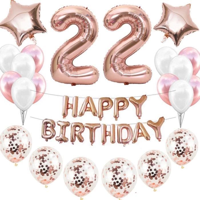 22 Decorations D Anniversaire Pour Fille Or Rose Decoration D Anniversaire 22 Ans Decoration D Anniversaire Guirlande De C Cdiscount Maison