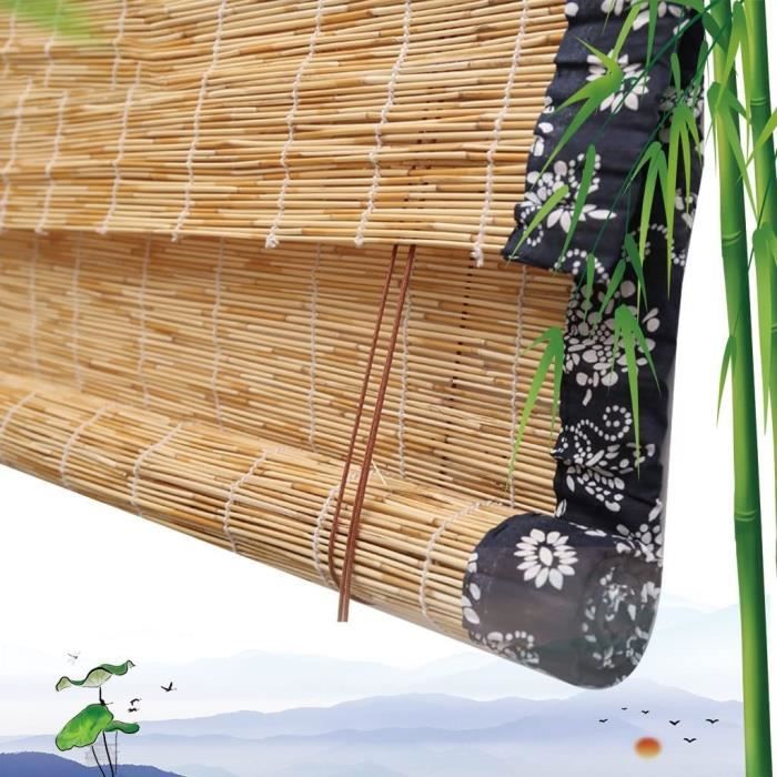 Store Enrouleur Bambou pour Terrasse Enroulable, Stores Romains en Roseau,  Rideaux en Bambou, Stores Enrouleurs en Bambou pour[1418] - Cdiscount Maison