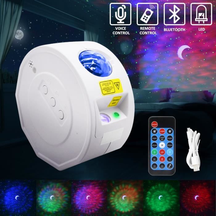 Veilleuse Projecteur Etoiles avec Commande Vocale Fonction de Télécommande et Haut-parleur Bluetooth Pour Cadeaux de Anniversaire