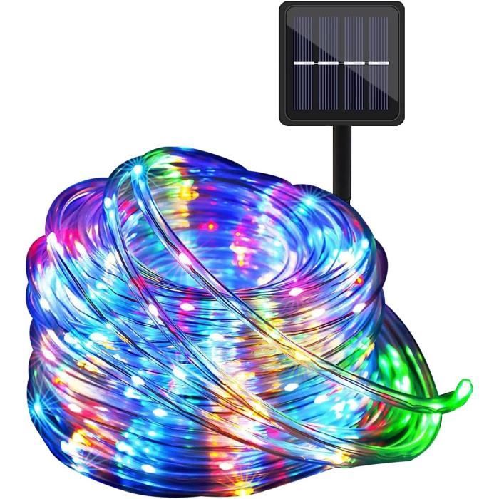 Guirlande Solaire Extérieure 2x22m 400 LED - 8 Modes, IP65, Automatique - Pour Jardin, Balcon, Noël