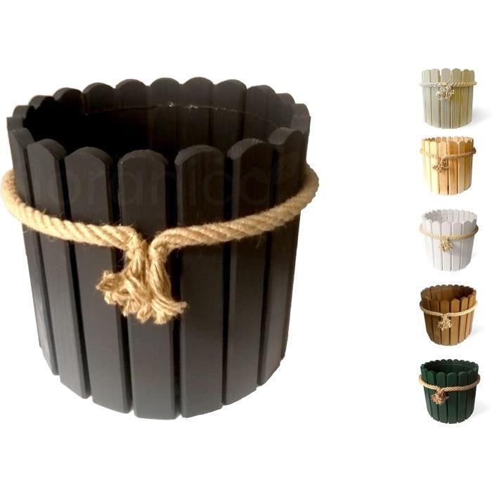 Pot De Fleurs Gris En Fibres D'argile 28 X 28 X 16 Cm Taille Haute Avec Trou De Drainage Cache-pot Extérieur Pour Jardin Patio