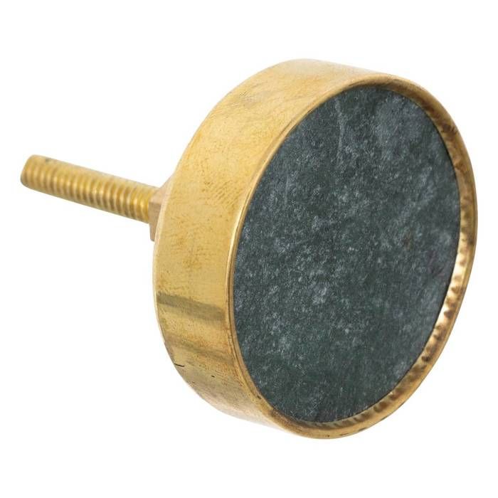Boutons de meuble x2 Lena en marbre & laiton D38cm noir - Atmosphera Créateur dintérieur