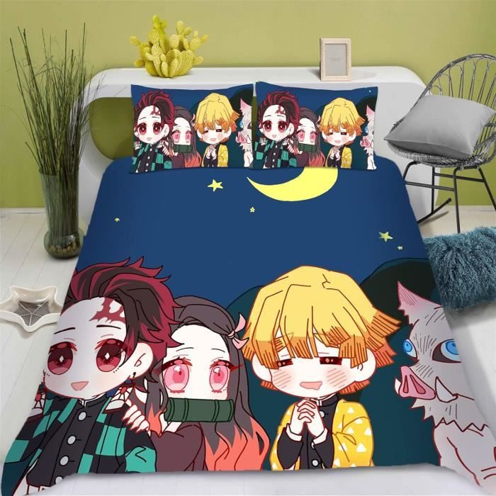 Demon Slayer Bedding 135 X 200 Cm, Housse De Couette Demon Slayer Pour