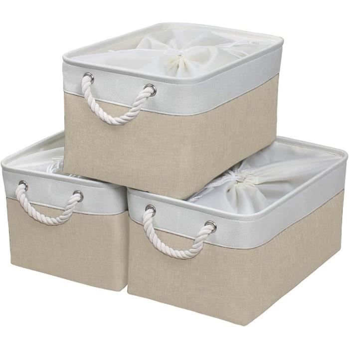 Lot De 3 Boîtes De Rangement Tissu 30x30x30 Cm Motif Papillon Rose - Pour Kallax, Enfant, Salle De Bain, Jouets