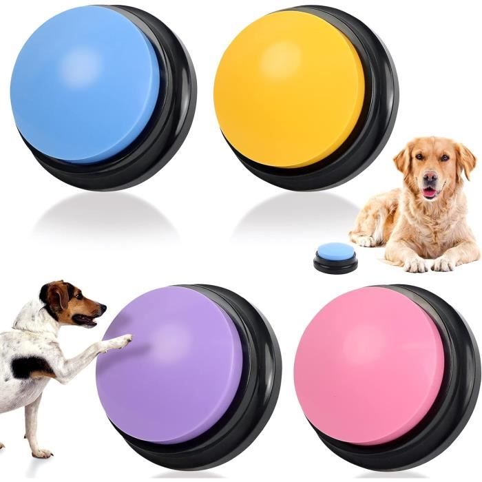 Cloche de Dressage Animaux 4 Buzzer Enregistrable Bouton de Conversation Enregistrable pour Chien Apprentissage de la Propreté