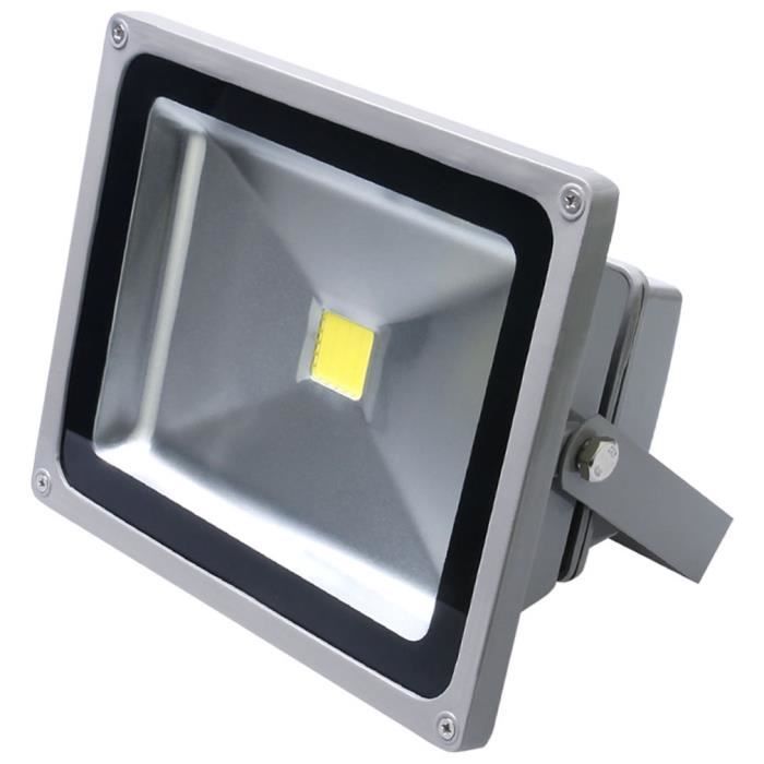 Auralum Projecteur LED 50W Blanc Froid COB LED Projecteur /Étanche IP65 Lumi/ère dInondation Gris Coque