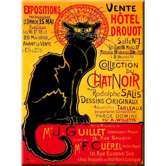 Affiche 50x70cm Expositions Collection Chat Noir Achat Vente Affiche Poster Cdiscount