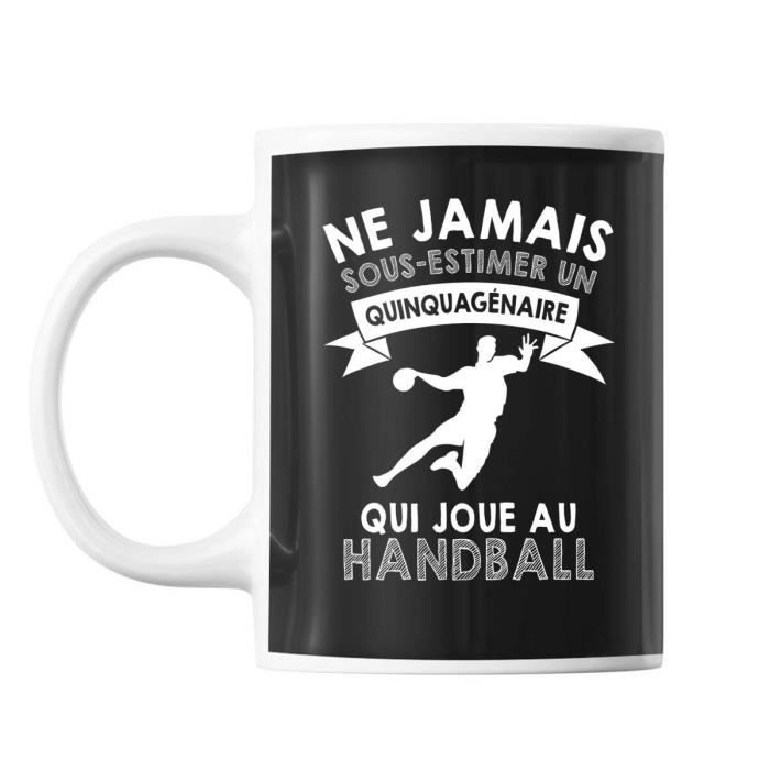Mug Handball quinqua Quincagénaire Homme 50 ans Tasse Cadeau Personnalisé