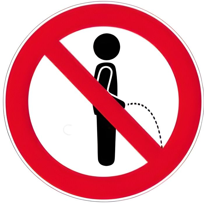 Autocollant sticker adhesif signalisation panneau interdit interdiction uriner