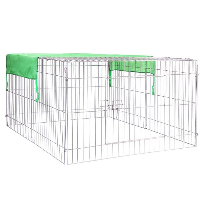 Enclos - WILTEC - 122 x 95 x 58 cm - Vert/Argenté - Extérieur - Pour petits animaux