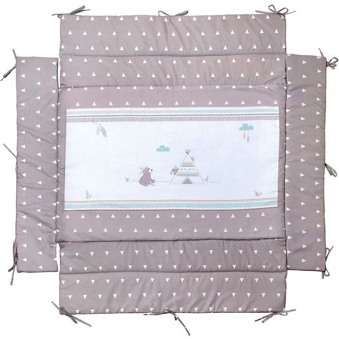 avec éléments de jeu. roba Tapis déveil Ourson Indien 65% polyester côté postérieure: 35% coton manette de jeu bébé / tour de parc  100x100cm,côté supérieure: 100% coton 