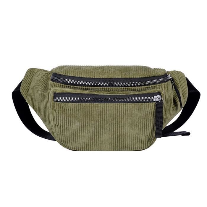 Sac banane en velours côtelé pour hommes et femmes,sac de poitrine pour