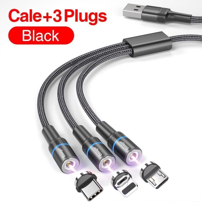 X-Cable - Câble Multi Chargeur Magnétique, 3 en 1 Charge Rapide et