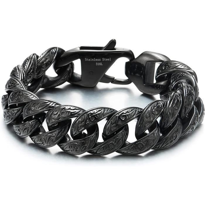 Bracelet Gourmette Personnalisable Pour Homme Et Femme - Acier Inoxydable - Lettres A à Z - Cadeau Idéal Noël, Anniversaire
