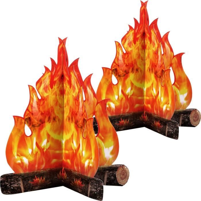 3d Fausse flamme en carton décoratif Pièce maîtresse de feu de feu  artificielle Torche de flamme décorative pour la décoration de fête de feu  de camp