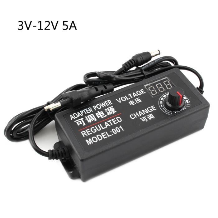 Alimentation Réglable 3V~24V 6A 144W - Adaptateur Secteur Universel Avec 14 Embouts Et Écran LED, Convertisseur AC/DC