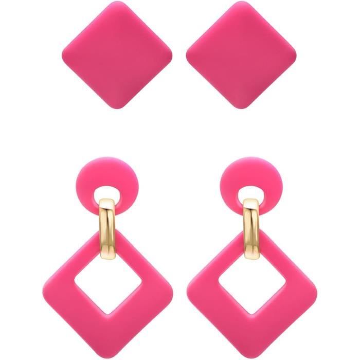 boucles d'oreilles puces pendantes coeurs doré à l'or fin - APHRODITE