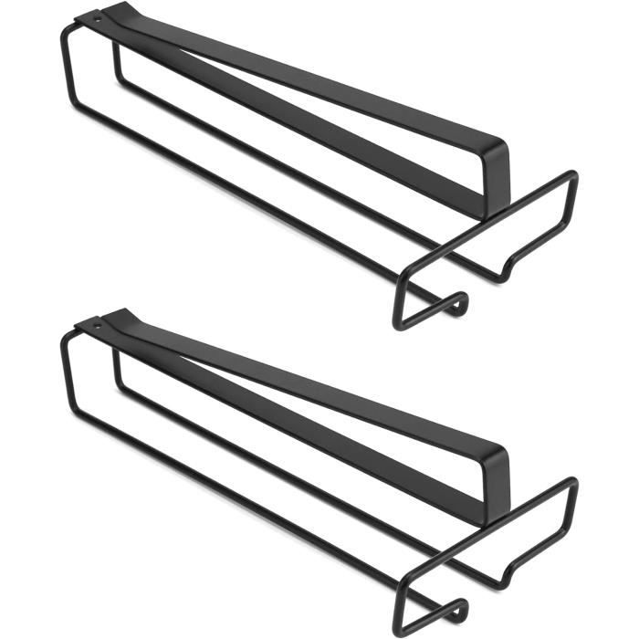 4 Pièces Supports De Verres à Pieds Suspendus 26x11cm - Porte-Verres Noir Pour Cuisine Et Bar
