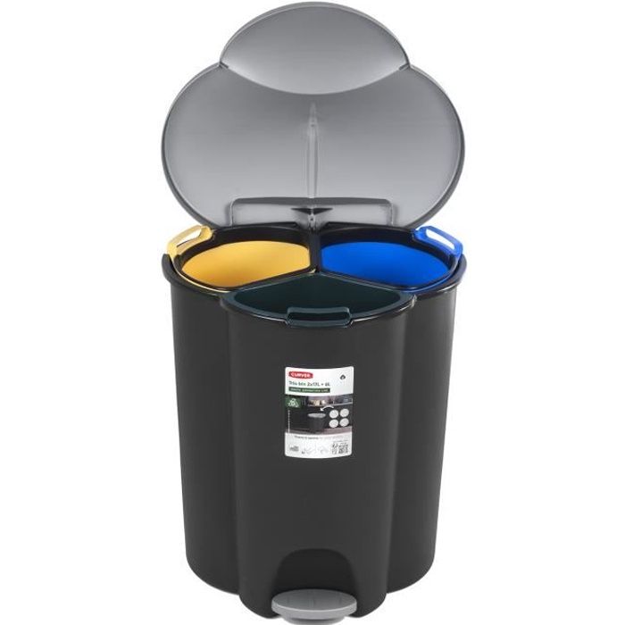 Poubelle de tri sélectif Curver Trio 40L V2 conteneurs
