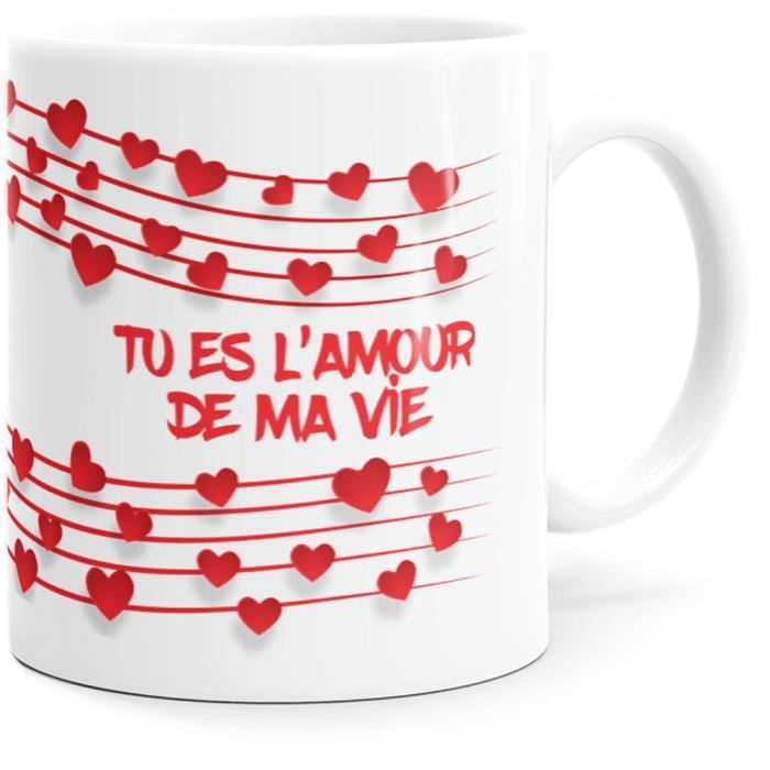 Mug Amour De Ma Vie Idee Cadeau Original Femme Homme St Valentin Dino Mugs Fabrique En France Cdiscount Puericulture Eveil Bebe