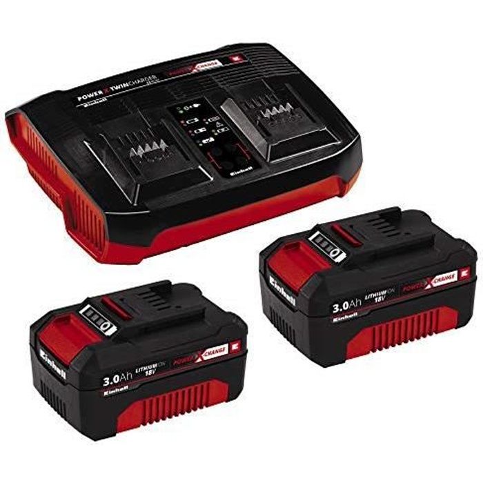 Einhell Starter Kit 2 x 3 0 Ah Power X Change et Twincharger Kit lithium ion 18 V 2 x 3 0 Ah compatible avec tous 451208 - vue 3