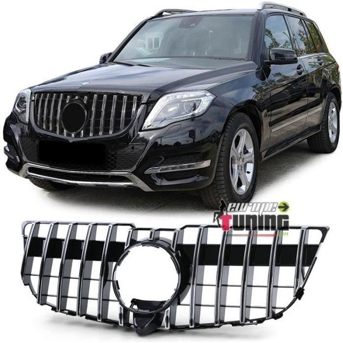 Calandre Avant Noire Et Chrome Ligne GT AMG Panamericana Pour Mercedes GLC X253/C253 Phase 1 (2015-2019)