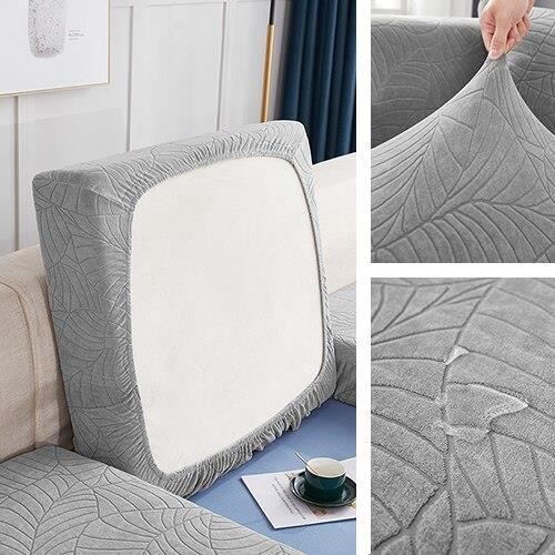 Housse De Fauteuil 1 Place Jacquard Extensible - Protection Canapé Anti-Taches Lavable (Gris)