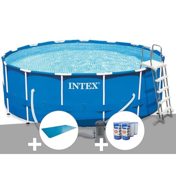 Kit Piscine Tubulaire Intex Metal Frame Ronde 4 57 X 1 22 M B che kit-piscine-tubulaire-intex-metal-frame-ronde-4-57-x-1-22-m-b-che